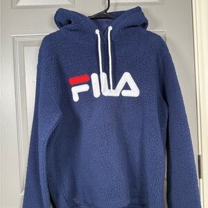 FILA Men's Textured Navy Hoodie